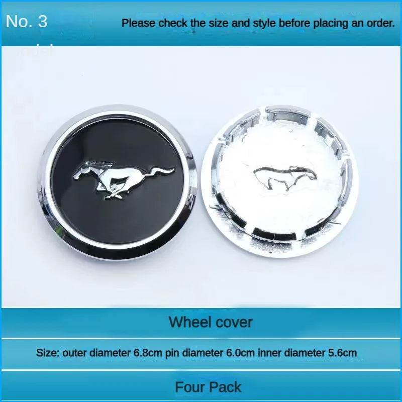 4pcs 68mm 55mm for Mustang wheel rims cover
