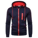 Men's Zip Up Jackets Color Matching Casual Hoodies