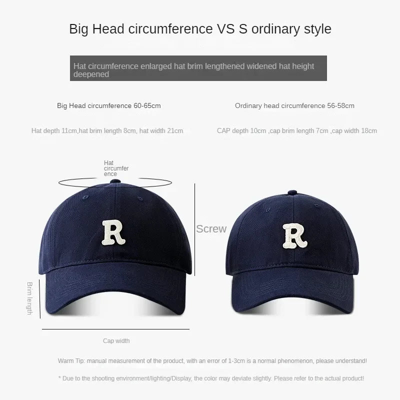 60-65cm 63-70cm Big Head Baseball Cap Men Women