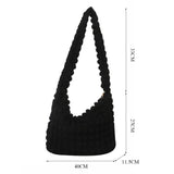 Plaid Quilted Shoulder Bag Cute Pleated Bubbles Solid