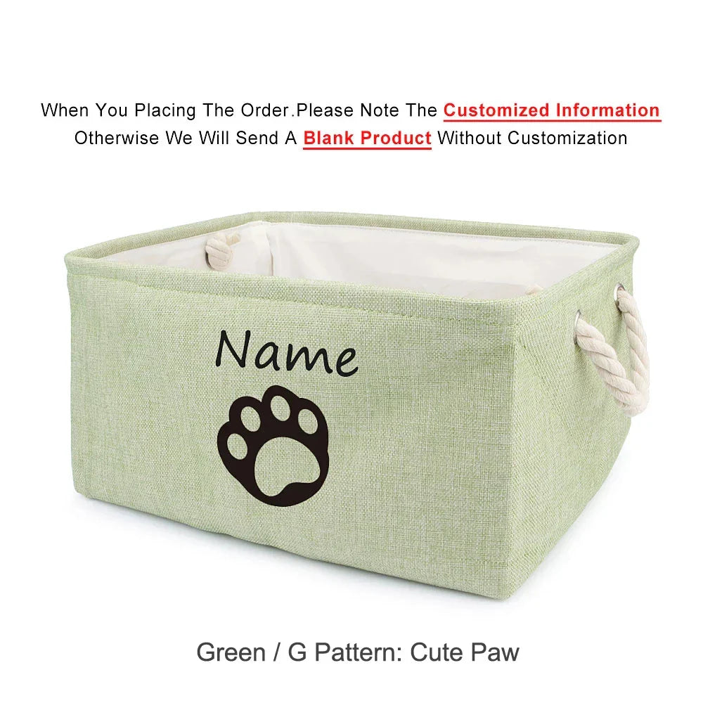 Basket Toys Dog Paw Personalized Pet Toy Storage