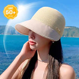 Women\'s large brim sunscreen hat for beach outing