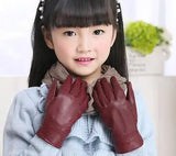 Children Autumn Sheepskin Plus Velvet Thick Gloves Boys