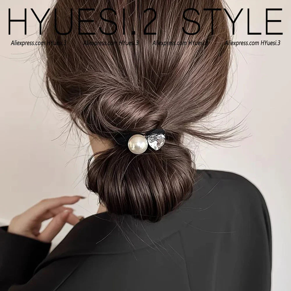 Elegant Faux Pearl Hair Ties High Elastic Seamless