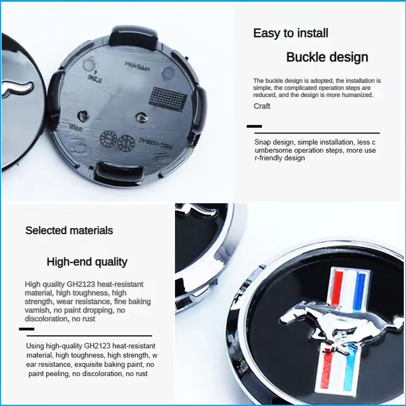 4pcs 68mm 55mm for Mustang wheel rims cover