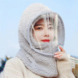 Winter Windproof Plastics Mask Scarf Cap One-Piece Riding