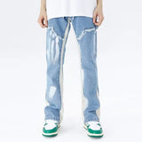 2023 Cyber Y2K Fashion Washed Blue Baggy Flared