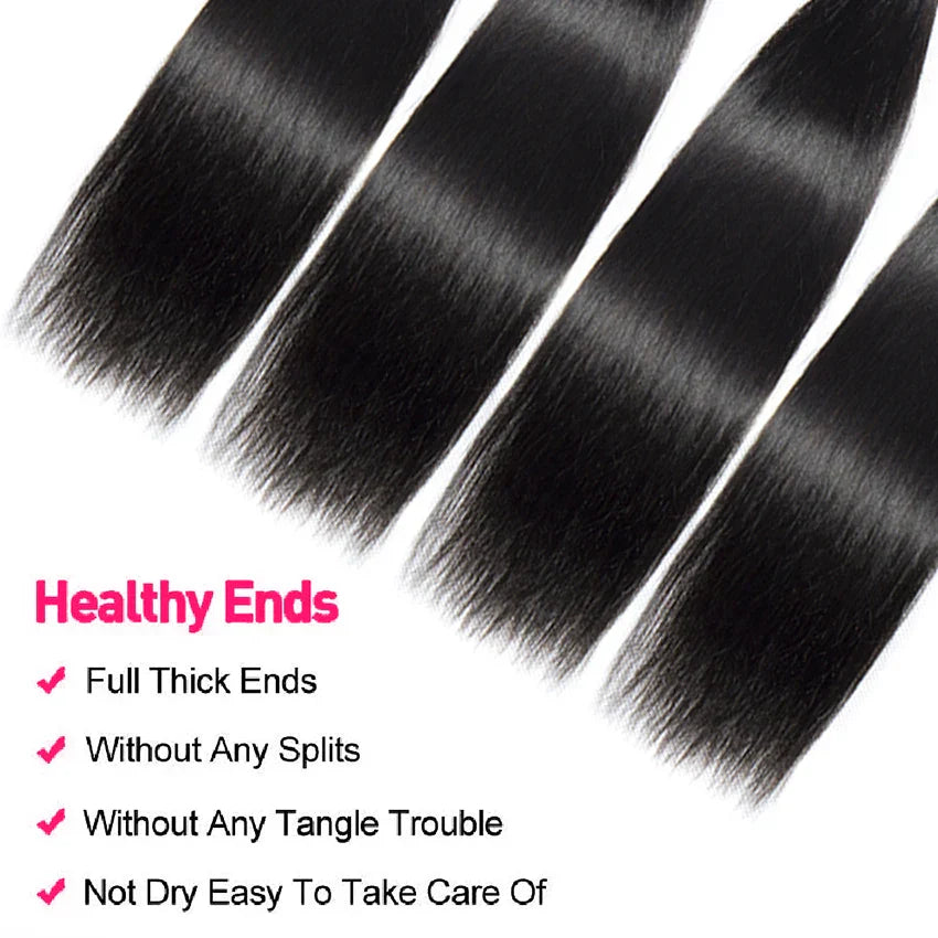 Human Hair Bundles 1/3/4 Piece Hair Extension For