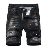 Men's Graffiti Ripped Short Jeans 2023 Summer New