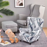 Floral Printed Wing Chair Cover All-inclusive Wingback Armchair