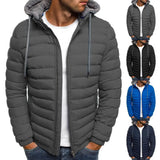 New Oversize Men Detachable Hat Padded Hooded Cardigan