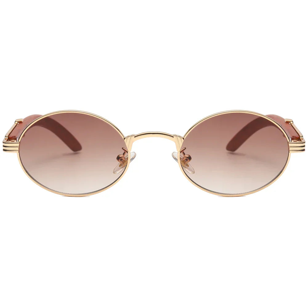 2022 New Vintage Imitation Wood Sunglasses Europe and