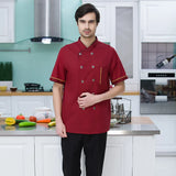 Short Sleeve Restaurant Chef Kitchen Work Uniforms Double