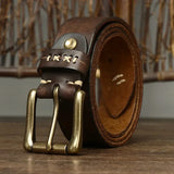 3.8CM Men High Quality Genuine Leather Belt Luxury