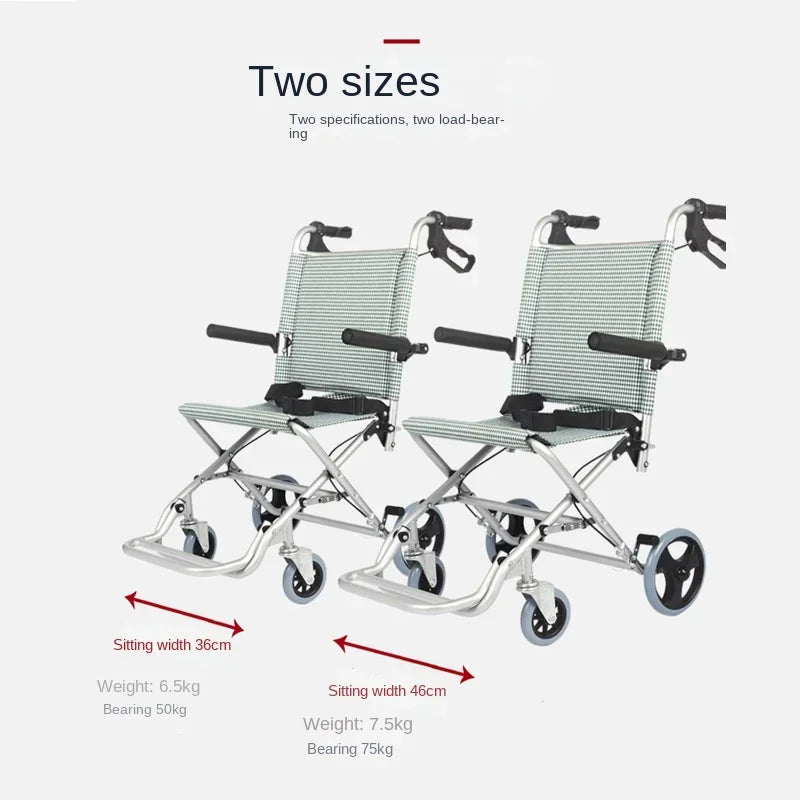 Aluminum Alloy Elderly Wheelchair with Pedal Portable Folding