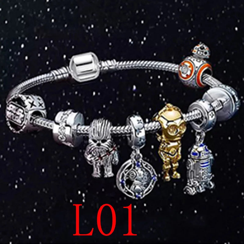 Cute Enamel Disney Princess Dress Charms Bracelet Women