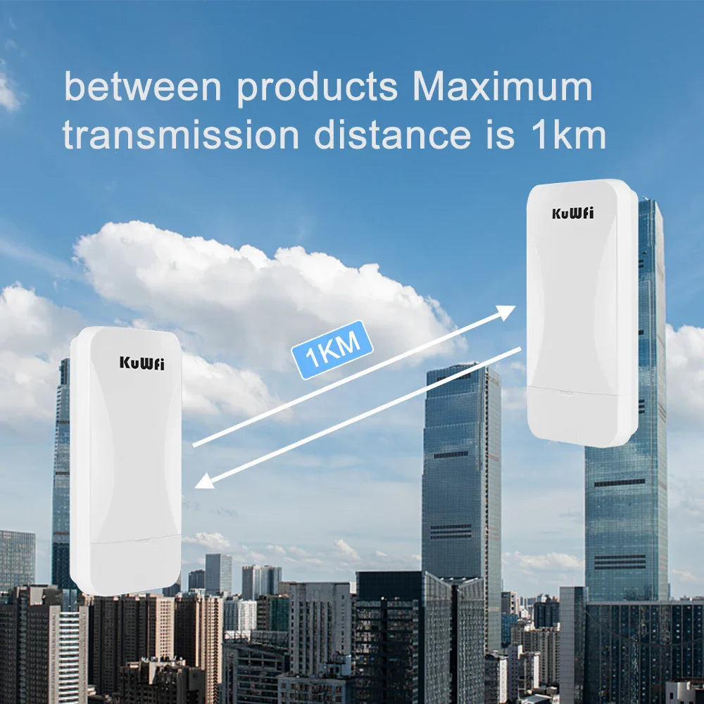 KuWfi 300Mbps Outdoor Wireless Bridge 2.4G Wi-fi Signal