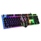 Rainbow Backlit Wired Keyboard and Mouse,Floating Keycap Strong,