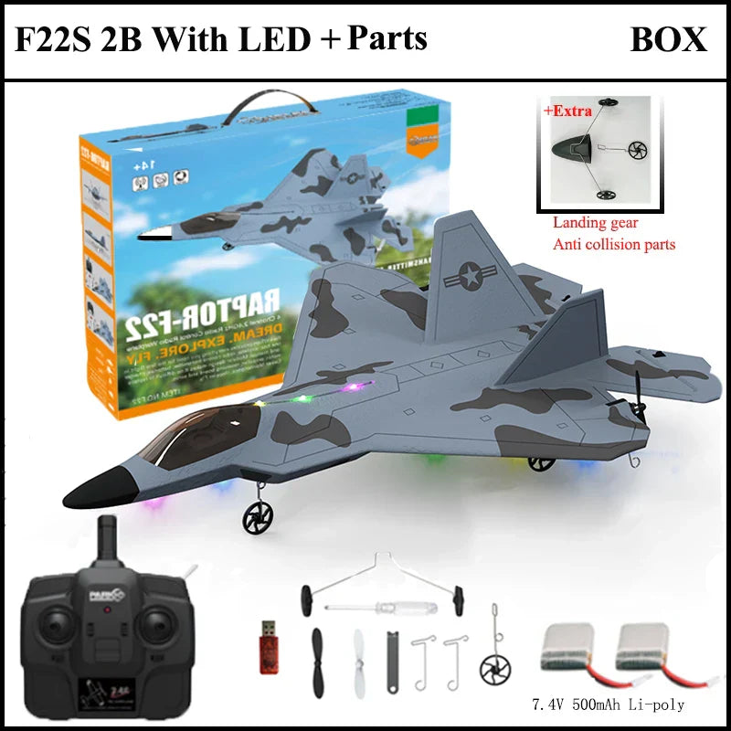 New F22S 2.4G 4CH 3D6G RC Airplane Raptor