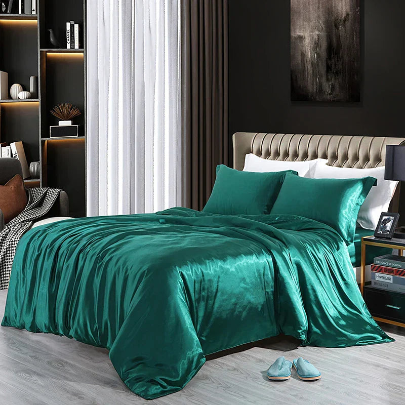 Luxury Gold Mulberry Silk Bedding Set Comforter Quilt