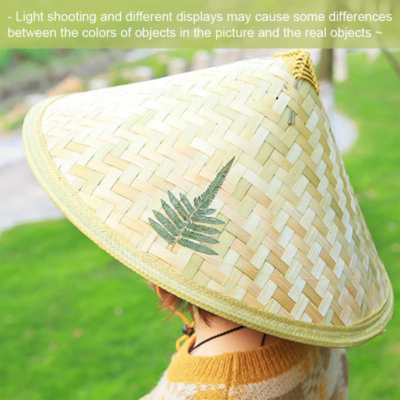 Chinese Retro Bamboo Rattan Fisherman Hat Handmade Weave