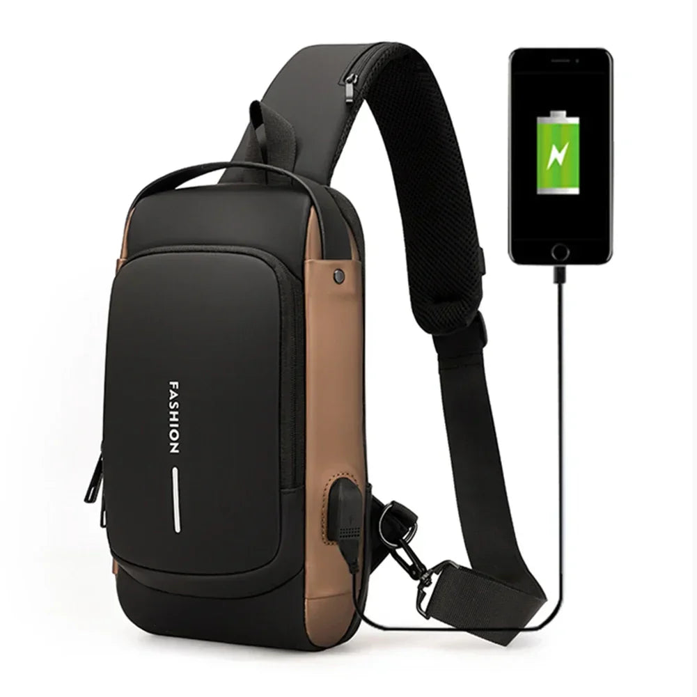 Antitheft Tape Bag Portable Backpack with USB Charging