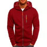 Men's Hoodies Sweatshirts Spring Autumn Casual Solid Zip