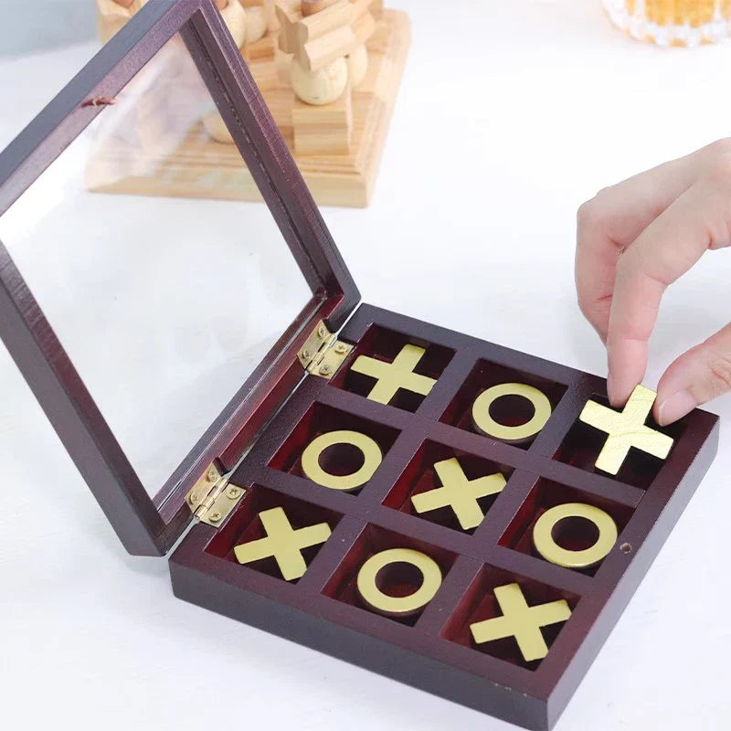 XO Chess Board 3D Wood Tic Tac Toe