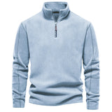 Men Winter Pullover Sweatshirts Fleece Warm Stand-up Collar