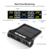 4 External Sensors Car Solar Power TPMS Tire
