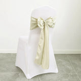 10PCS 17x275cm Sage Green Satin Chair Sashes Bows