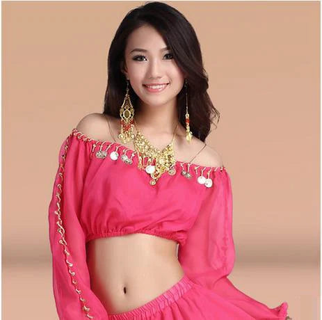 New arrival crystal cotton and mesh belly dance