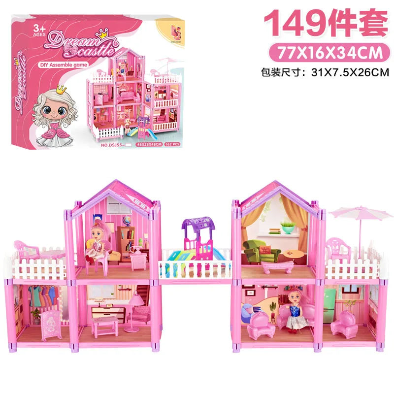 Kids Toy Simulation Doll House Villa Set Pretend