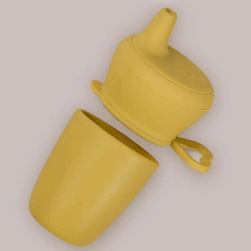 Multicoloured Baby Silicone Cup With Cover Eco-friendly Detachable