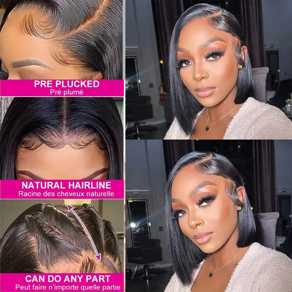 Straight Short Bob Wig Lace Frontal Human Hair