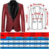 Shiny Gold Sequin Glitter Embellished Blazer Jacket Men