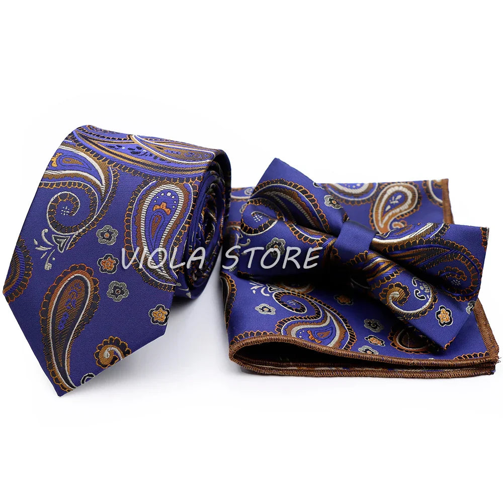 45 Color Paisley Geometry Striped 7.5cm Tie Set
