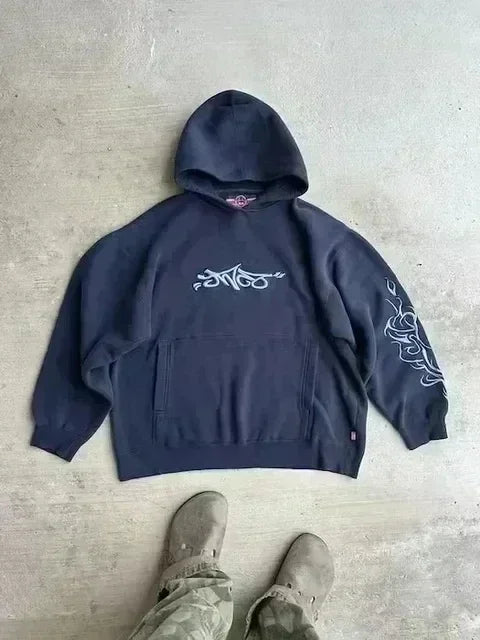 JNCO Hoodie Y2K Retro Hip Hop Skull Graphic
