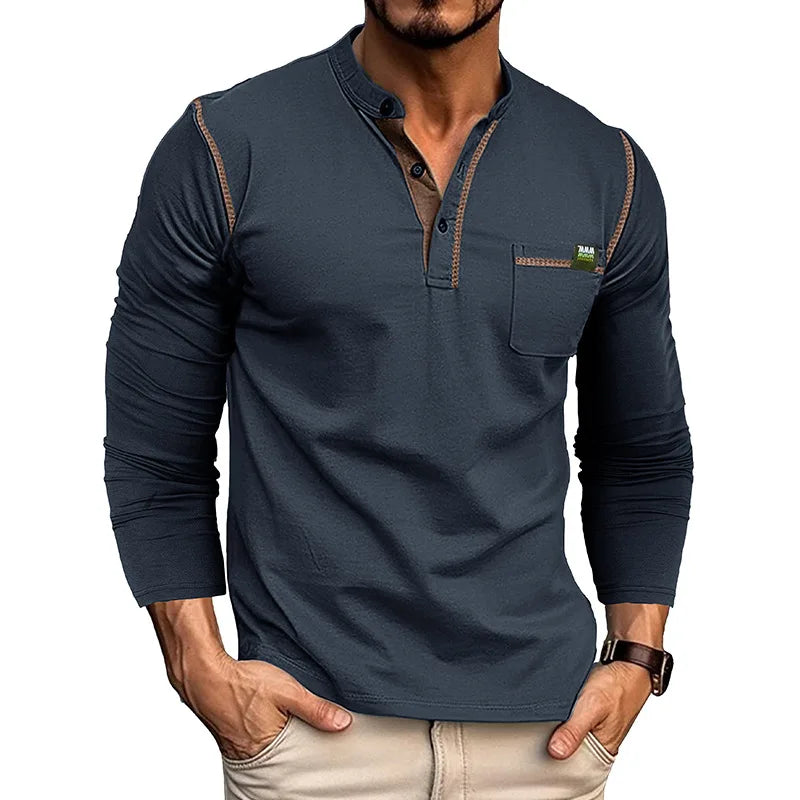 New Spring Polo T Shirt for Men Long