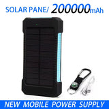 200000mAh Solar Power Bank LEDSOS Flashlight FAST Charging