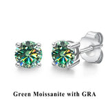 D VVS1 Moissanite Stud Earrings For Women 925