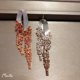 Bilincolor Golden Orange Long Tassel Earring for Women