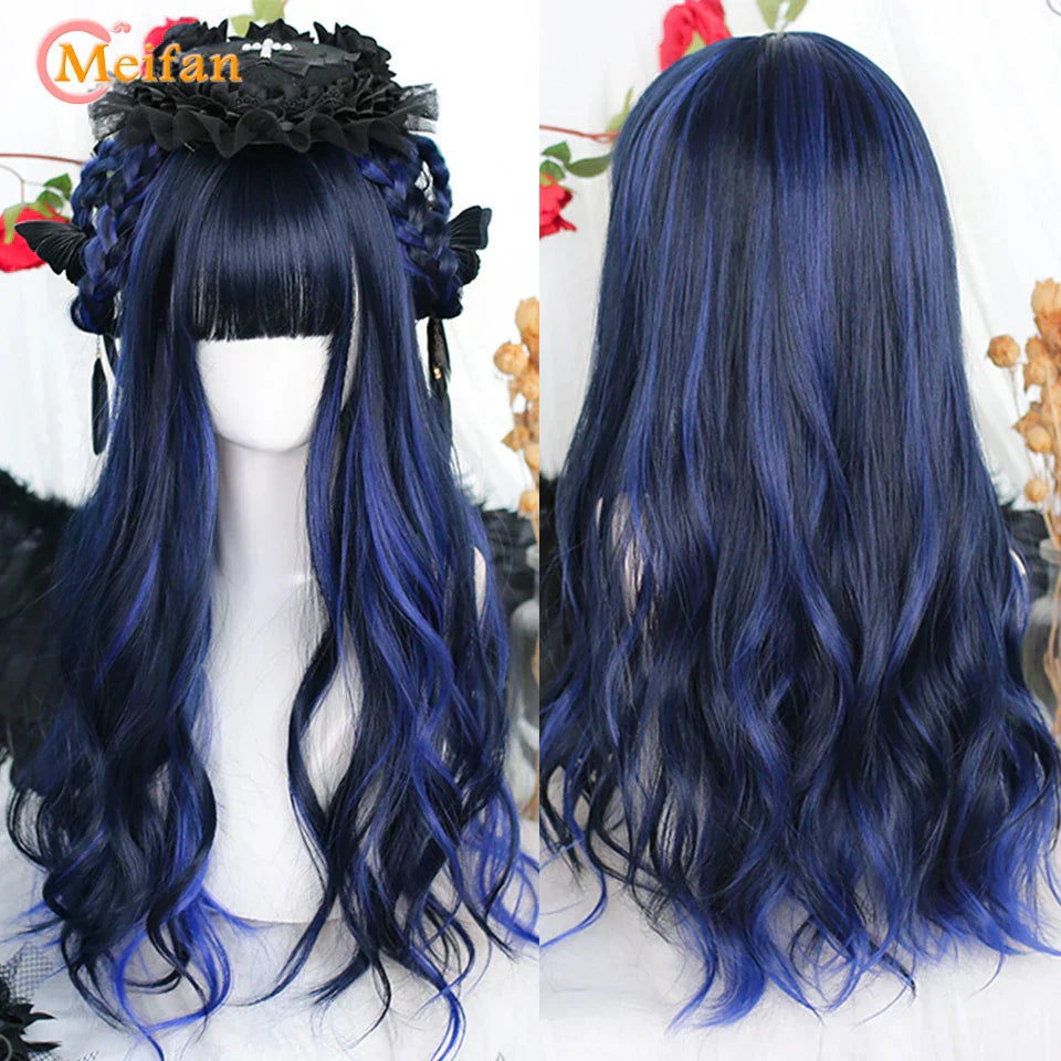 MEIFAN Long Lolita Ombre Harajuku Wig With Bang