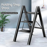 3 Step Folding Step Stool Anti-slip Wide Pedal