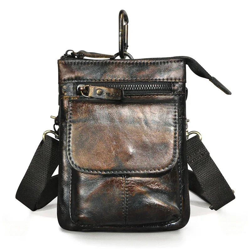 Original Leather Male Casual Design Mini Shoulder Messenger