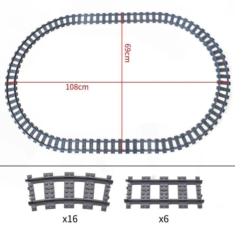MOC Railway Track Train Tracks Straight Curved Soft