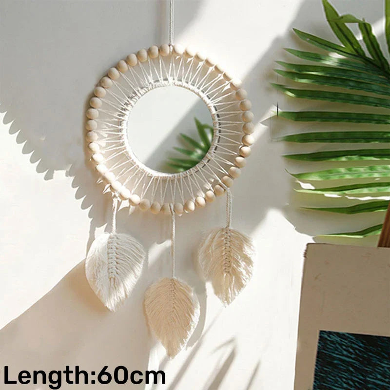 Macrame Wall Mirror Boho Round Mirrors Art Home