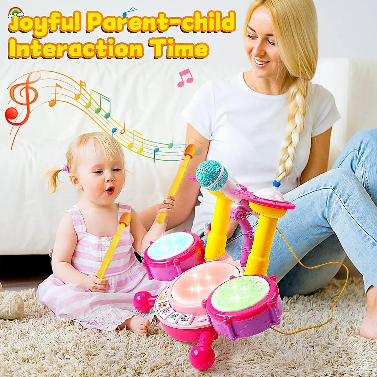 Kids Drum Set Toddlers Musical Baby Educational Instruments