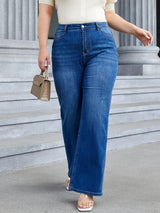 Plus Size Wide Leg Jeans for Women High