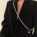Personality Design Fashion Pearl Body Chain Pearl Gyro